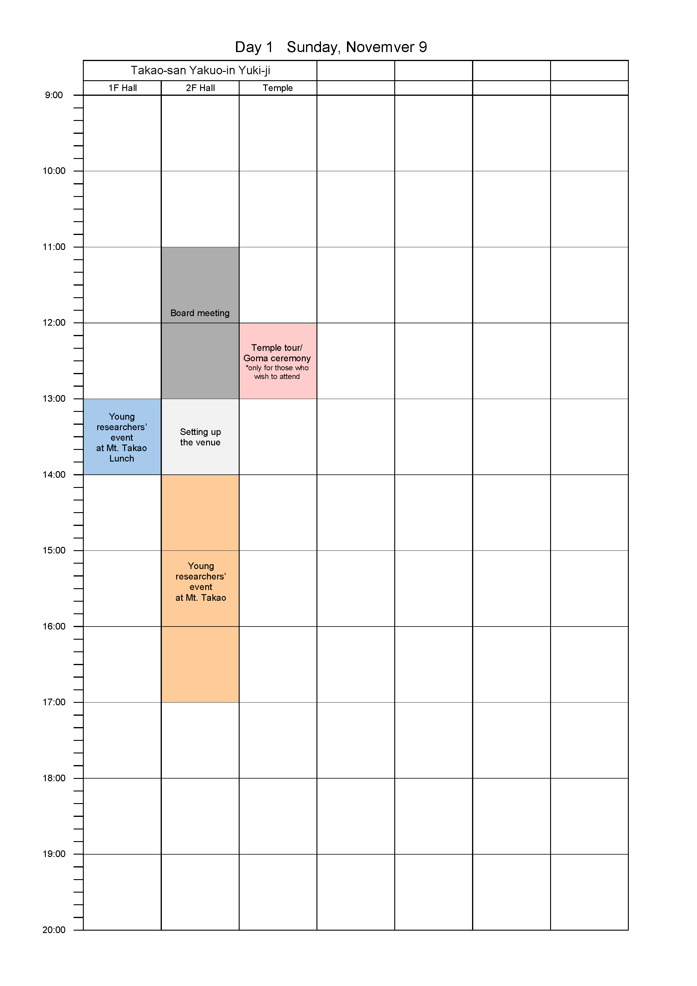 time table