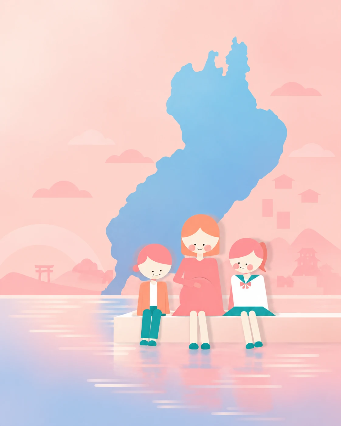 琵琶湖と家族を描いた第67回学術集会のイラスト